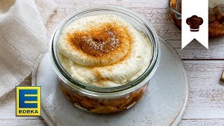 BratapfelTiramisu Rezept  Weihnachtliche Nachspeise mit Mandeln und Äpfeln  EDEKA [upl. by Neehs]