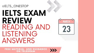 23 March ielts reading answers 2024 23 March ielts listening answers 2024 ielts exam review [upl. by Emyam]