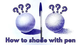 Shading Techniques How to Shade with a Ballpoint Pen [upl. by Lednew917]