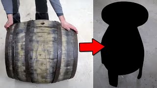 Turning An Old Wine Barrel Into A Bar Stool [upl. by Gilbert]