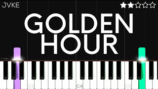 JVKE  golden hour  EASY Piano Tutorial [upl. by Dredi]