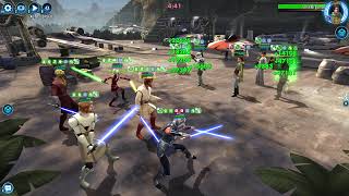 SWGOH  JMK Plo DC vs Leia Tank DC [upl. by Kooima125]