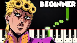 Giornos Theme  BEGINNER PIANO TUTORIAL  SHEET MUSIC by Betacustic [upl. by Salangia]