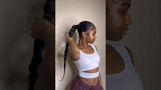 HOW TO SLEEK BRAIDED PONYTAIL  CUTE BACK TO SCHOOL STYLE 😍 sleekponytail barbie naturalhair [upl. by Gunner]