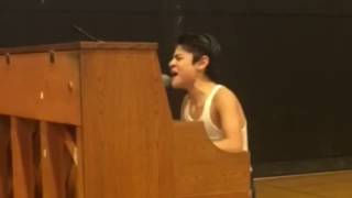 Kid performs Bohemian Rhapsody in front of whole school [upl. by Banwell]