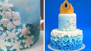 How To Make a BEAUTIFUL WINTER Cake with Snowflakes  Frozen Tiara Cake by Cakes StepbyStep [upl. by Wit]