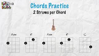 Ukulele Chord Practice  Warm Up  C F Am [upl. by Wylde]