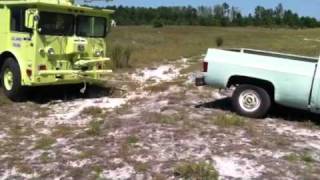 Oshkosh P4 ARFF Pulls Chevy Pt 2 [upl. by Leanora]