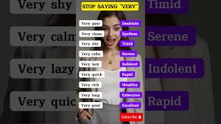 Stop saying VERY Replacing it with a stronger adjective  Improve your Vocabulary english shorts [upl. by Annabell]