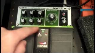 Boss RE20 Space Echo Pedal Demo w A Synthesizer 1 [upl. by Ezaria938]