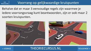 Voorrang op gelijkwaardige kruispunten  Autotheorie  Scootertheorie  Motortheorie [upl. by Afas919]