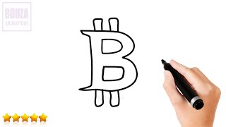 Easy Bitcoin Logo Drawing Tutorial for Beginners [upl. by Nobile]