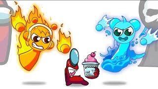 Oren Fire Sky Ice  Sprunki Incredibox  Mini Crewmate Kill  Among Us [upl. by Ddet]