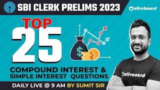 SBI Clerk Quant 2023  Simple Interest amp Compound Interest Questions For SBI Clerk 2023By Sumit Sir [upl. by Ajar529]