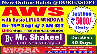 AWS with Basic LINUXWINDOWS Online Training  DURGASOFT [upl. by Beverly]