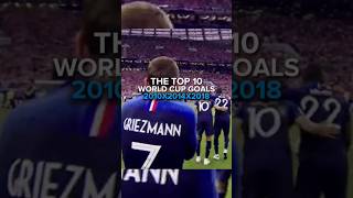 The Top 10 World Cup Goals 2010X2014X2018 [upl. by Farrish]