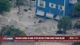 The beachfront is IN their home Surreal sand displacement at Pinellas Beaches after Helene [upl. by Northrop442]