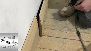 How to join skirting boards baseboards together with a splice joint or a splayed heading joint [upl. by Esnofla]