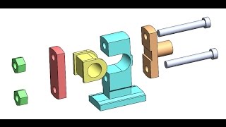 Solidworks tutorial 3 Crosshead assembly modeling Part 4 [upl. by Itteb]