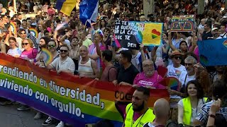 Più di un milione di persone al Madrid pride educazione alla diversità contro omotransfobia [upl. by Gnues]