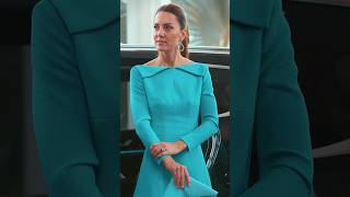 Catherine in aquamarine dress and turquoise earrings for Bahamas arrival in 2022 🩵 [upl. by Retsof847]