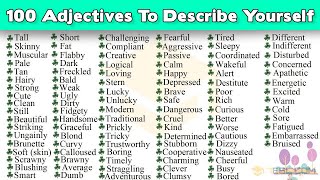 100 Great Adjectives to Describe Yourself in English  How Would You Describe Yourself [upl. by Peirce]