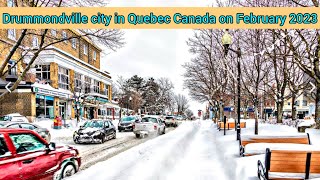 Drummondville city in the Centre of Quebec on February 2023 Drummondville Downtown canada quebec [upl. by Zelma]