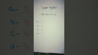 Maths Olympiad Linear Equations sloving mathstricks shortvideo shorts foryou trendingshorts [upl. by Griffie771]