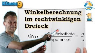 Winkelberechnung Dreiecke sinus kosinus  Klasse 9 ★ Übung 1 [upl. by Nelad212]