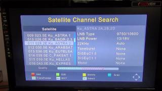 How to Autoscan UK FTA Satellite Channels on TV Star TS4000 Combo Box [upl. by Bathsheb]