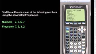 Finding Mean with Frequencies on TI 83plus and TI 84 Series Calculators [upl. by Pattani]