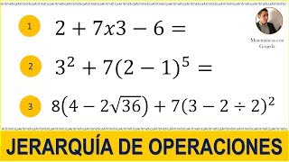 Jerarquía de operaciones Ejercicios 1 2 y 3 [upl. by Ashraf409]