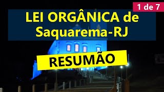 Lei Orgânica de Saquarema  RJ Concurso de Saquarema 2022  Resumão parte 1 de 7 [upl. by Rexfourd]