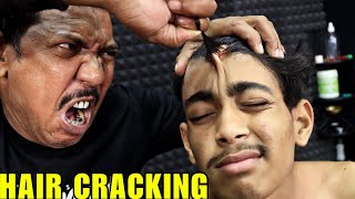 Unlimited Hair Cracking by Asim Barber  Head Massage amp Neck Cracking  Spine amp Elbow Cracking ASMR [upl. by Meehar947]