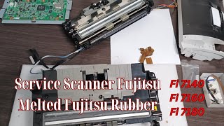 How to Replace Melted Fujitsu Rubber Fujitsu 7160Service Scanner Fujitsu Karet Meleleh [upl. by Gonroff224]