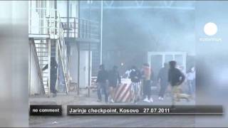 Kosovo border post torched [upl. by Assilem]