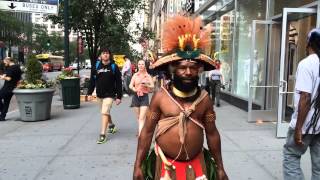 Tribesmen From Papua New Guinea Visit New York City [upl. by Akimad]