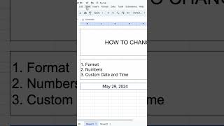 How to Change Date Format in Google Sheets googlesheets googlesheetstutorial [upl. by Nishi]