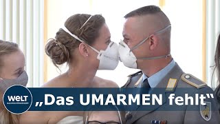 HEIRATEN AUF ABSTAND So wird in CoronaZeiten die Ehe geschlossen [upl. by Rodie]