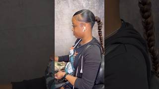 Sleek braided ponytail 💕 braidedhairstyles braidedponytail viralvideo [upl. by Ainollopa]