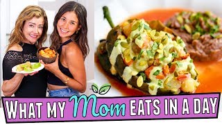 WHAT MY VEGAN MOM EATS IN A DAY Chili Relleno Recipe🥔 [upl. by Ahsieyk902]