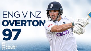 So Close To Debut Ton  Jamie Overton Scores 97 at Headingley  England v New Zealand [upl. by Bouley]