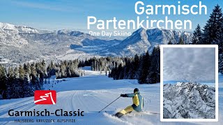 One Day Skiing in GarmischPartenkirchen⛷️❄️  Skifahren in Garmisch  GarmischClassic Skigebiet [upl. by Scot]