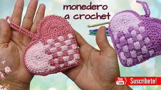 TODAS QUIEREN UNO DE ESTOS monederos tejidos a crochet paso a paso en forma de CORAZON FACIL PARA TI [upl. by Eiliah]