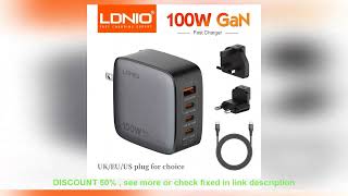 Top BEST LDNIO 100W GaN Charger Multiport Type C Travel Adapter For MacBook iP [upl. by Htebarual]