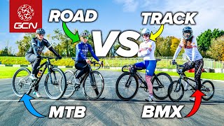 Who Is The FASTEST Cyclist  MTB vs Road vs Track vs BMX [upl. by Lebatsirc]