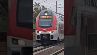 Zssk Stadler Kiss passing Melčice train railway trainspotting [upl. by Eednus]