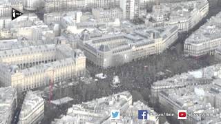 La Marche Républicaine du 11 janvier vue du ciel [upl. by Ekralc]