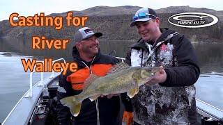 Casting Jigs for Walleye in a River [upl. by Riana793]