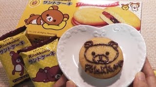 Japanese Candy amp Snacks 051 Rilakkuma Sandwiched Cake with Deco [upl. by Orteip735]